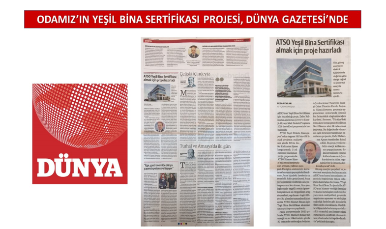 ATSO’NUN PROJESİ DÜNYA GAZETESİ’NDE 